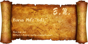 Bana Máté névjegykártya